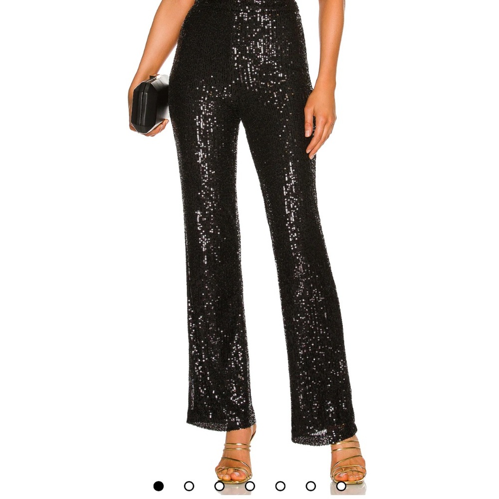 REVOLVE Black Flare Sequin Pants
